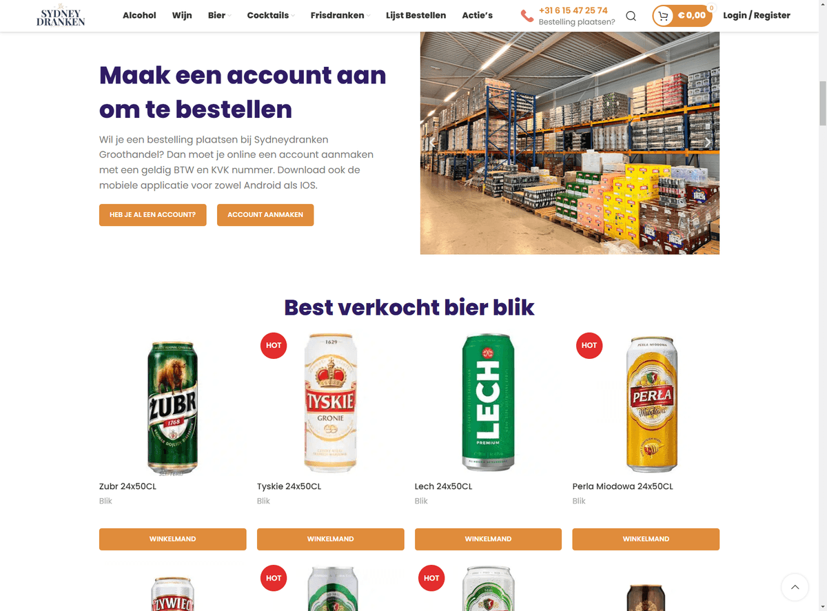 Sydneydranken.nl &#8211; B2B E-commerce webshop met 900 producten #2